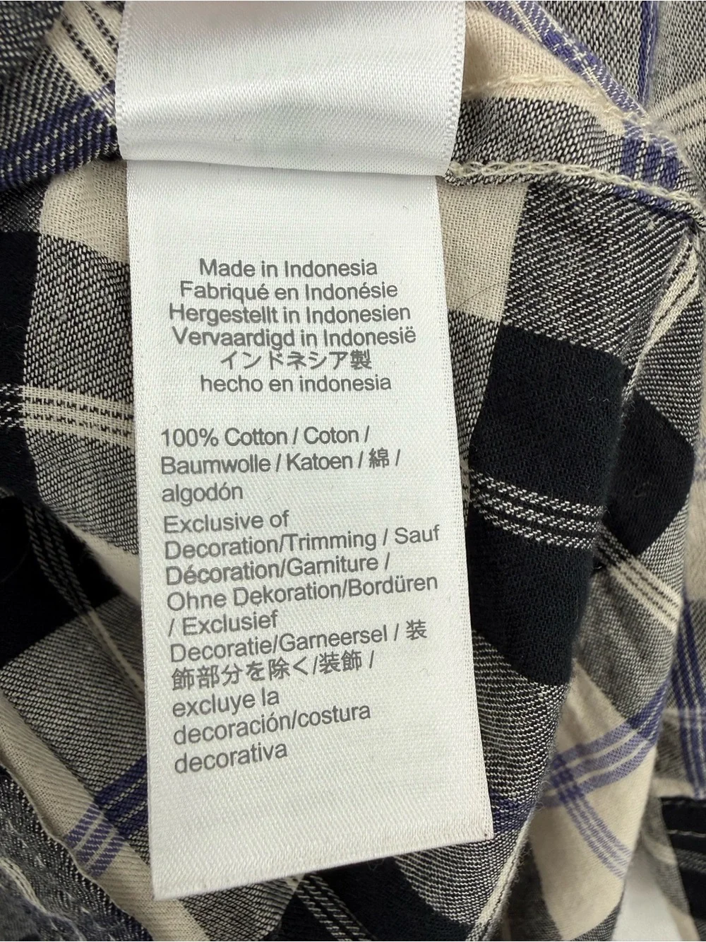 J. Crew Plaid Button Down Shirt Women’s Size 4 Black Blue Cream Cotton